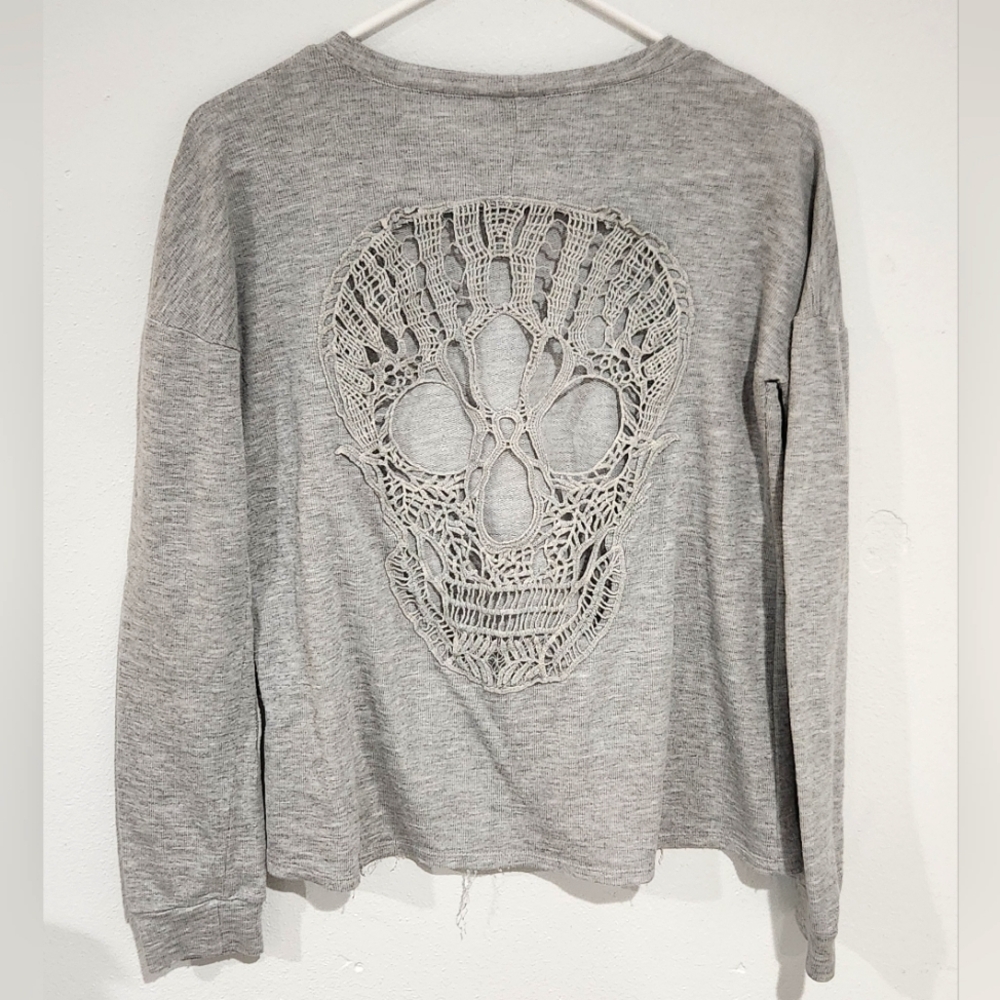 Sparkle & Fade (Urban Outfitters) | Knit Top w/ Skeleton Lace Cutout | Size L